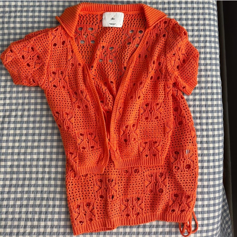 YLLW the Label Orange Crochet Skirt and Top Set - Picture 2 of 2
